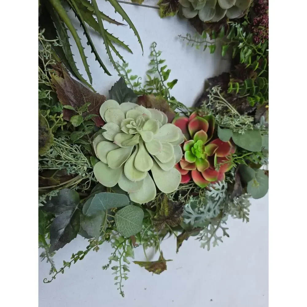 Succulent Green Wreath Eucalyptus 30